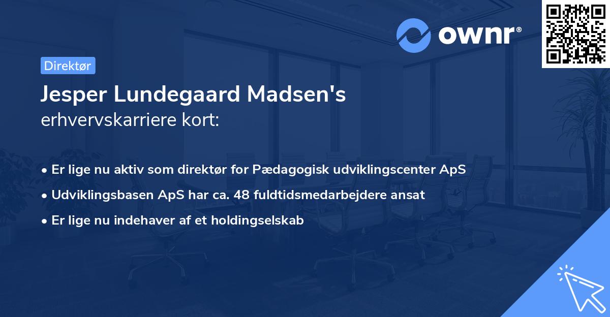 Jesper Lundegaard Madsen's erhvervskarriere kort