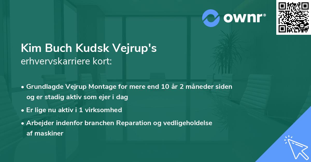 Kim Buch Kudsk Vejrup's erhvervskarriere kort