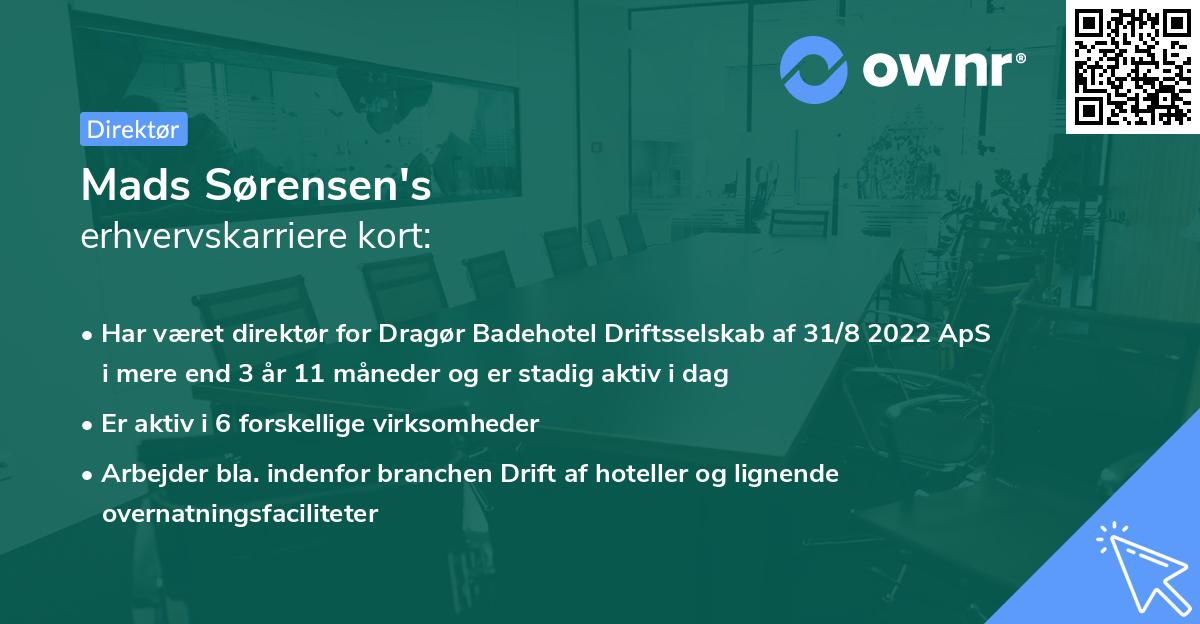 Mads Sørensen's erhvervskarriere kort