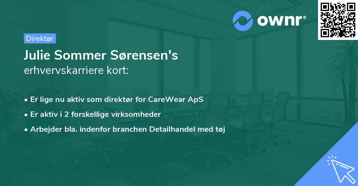 Julie Sommer Sørensen's erhvervskarriere kort