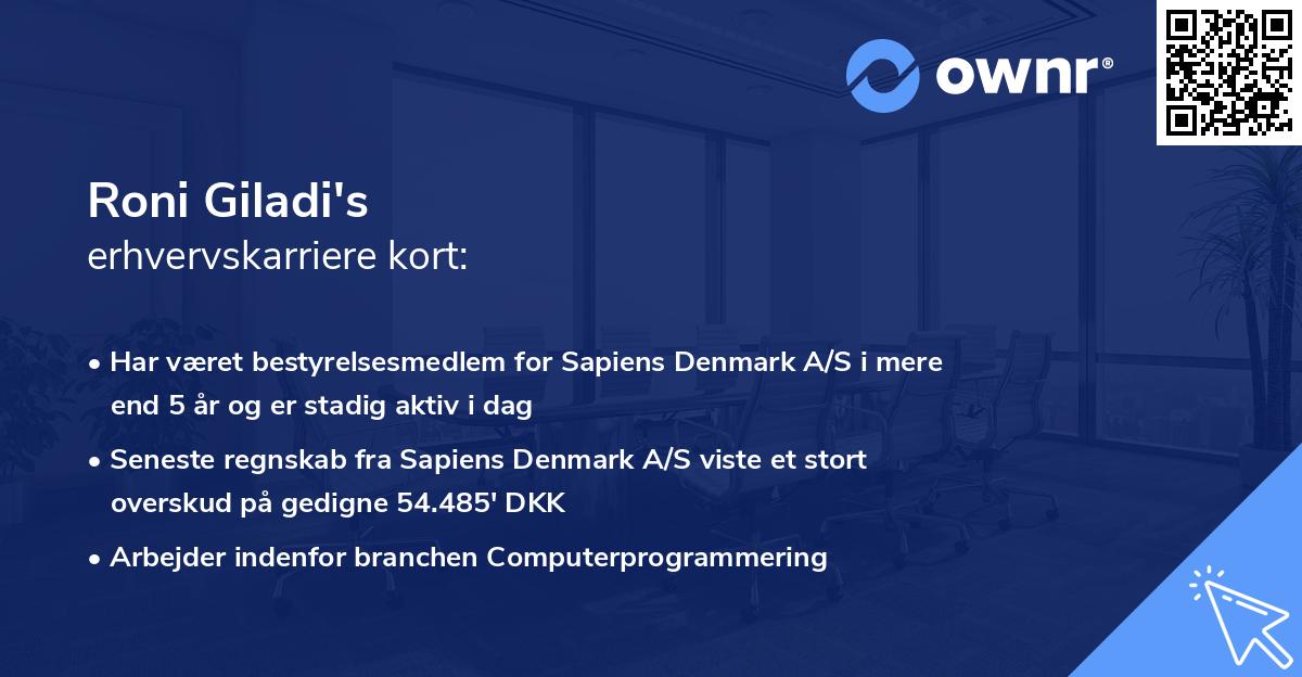 Roni Giladi's erhvervskarriere kort