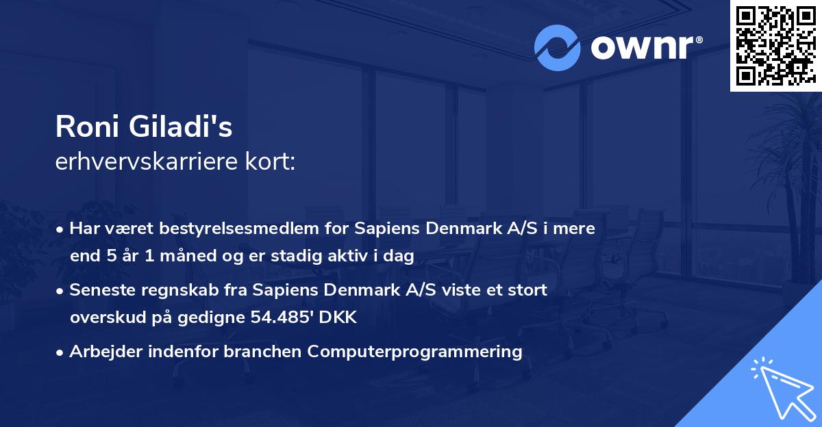 Roni Giladi's erhvervskarriere kort