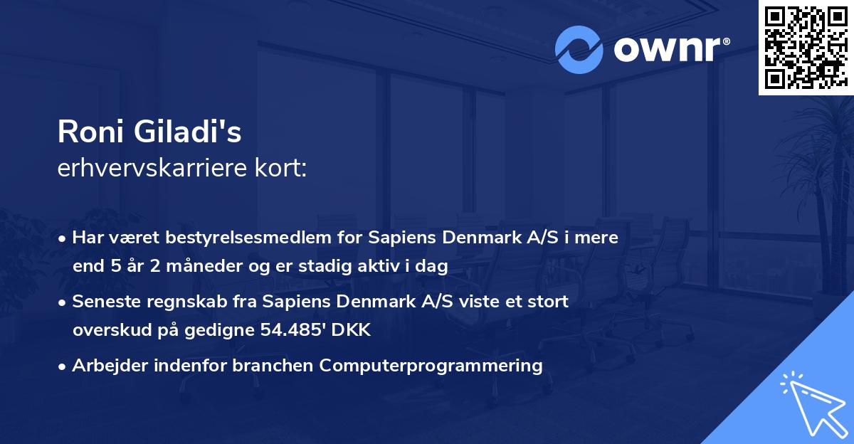 Roni Giladi's erhvervskarriere kort