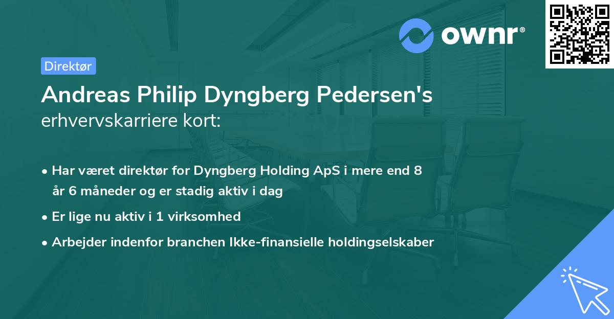 Andreas Philip Dyngberg Pedersen's erhvervskarriere kort