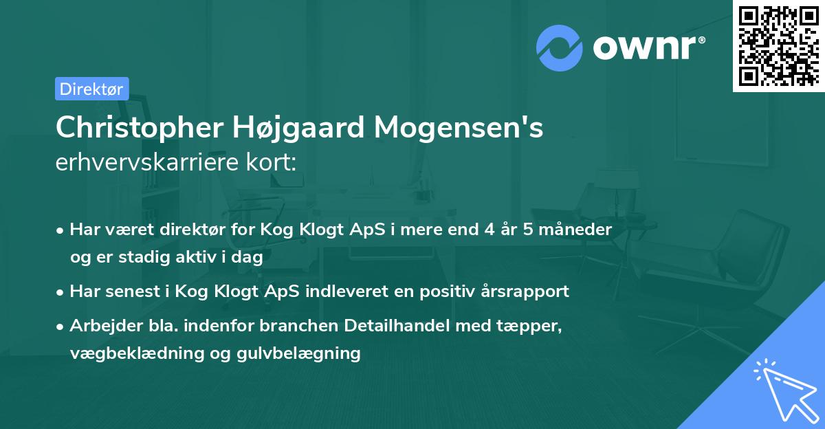 Christopher Højgaard Mogensen's erhvervskarriere kort