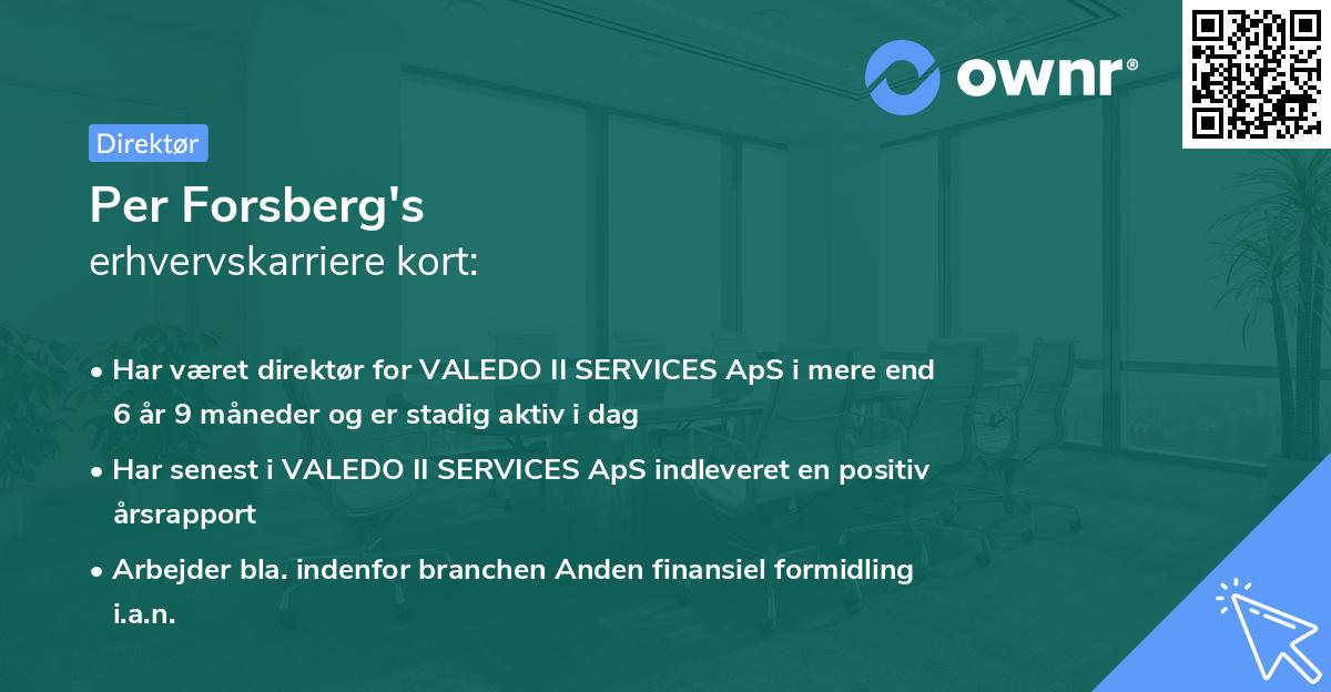 Per Forsberg's erhvervskarriere kort