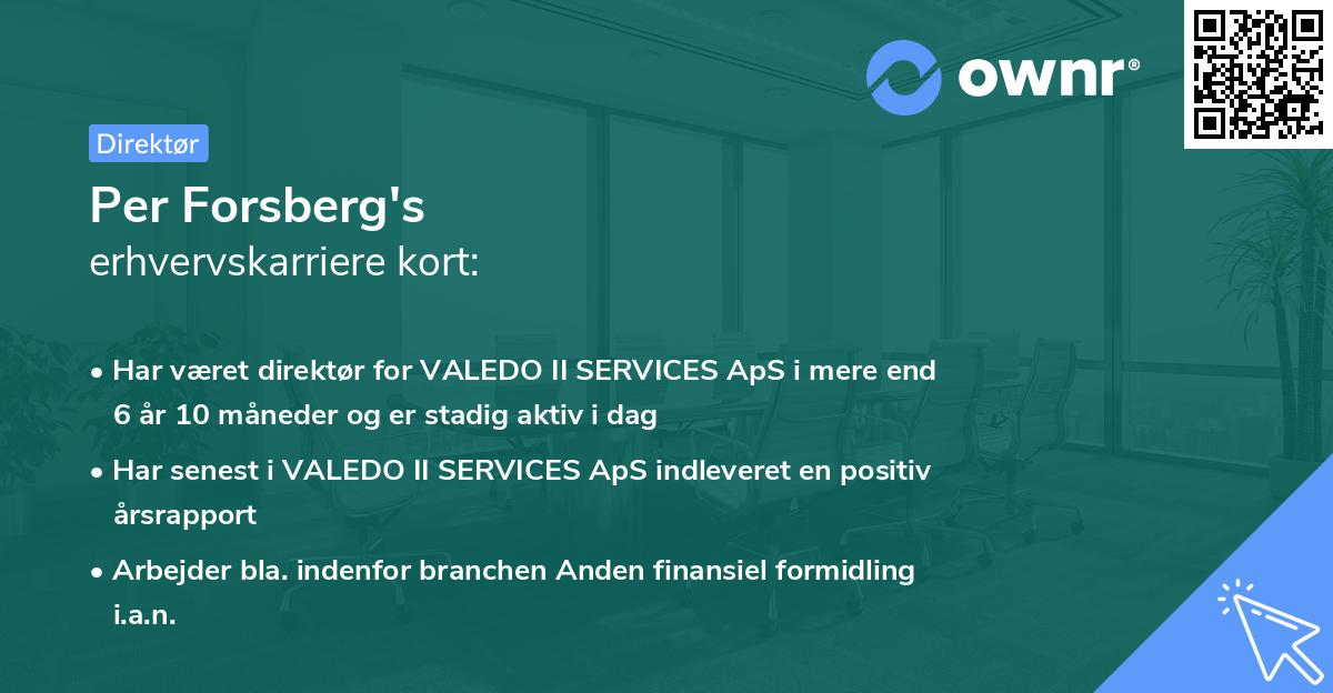 Per Forsberg's erhvervskarriere kort