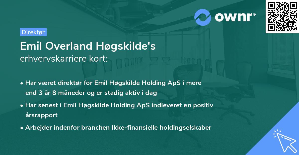 Emil Overland Høgskilde's erhvervskarriere kort