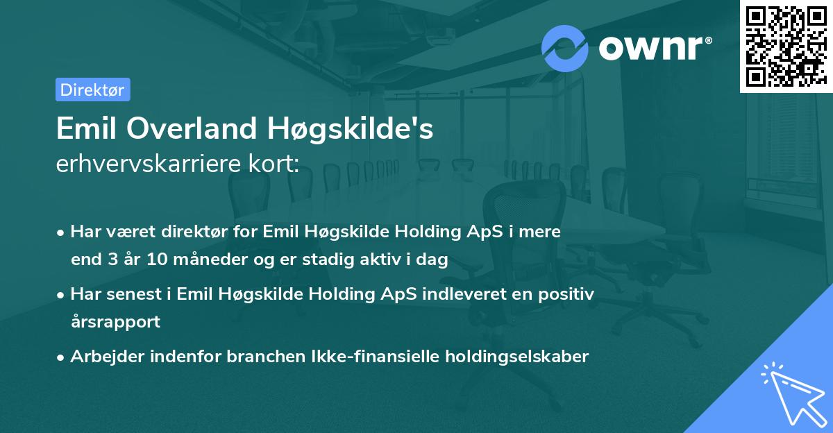 Emil Overland Høgskilde's erhvervskarriere kort