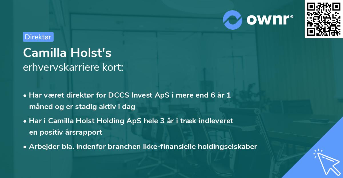 Camilla Holst's erhvervskarriere kort