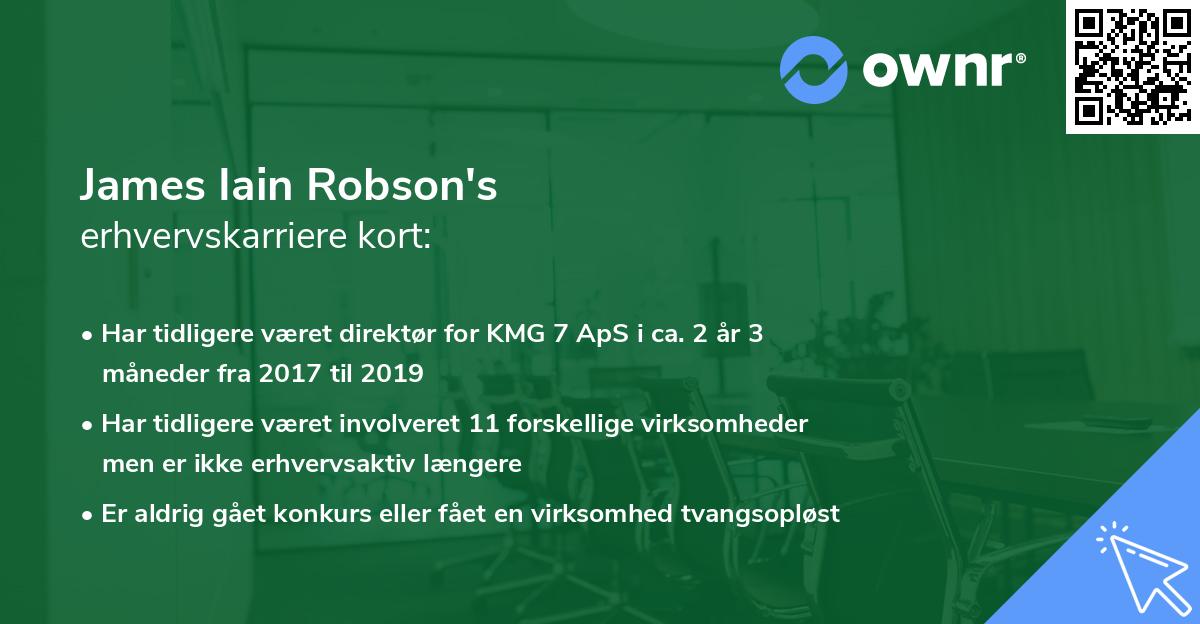 James Iain Robson's erhvervskarriere kort