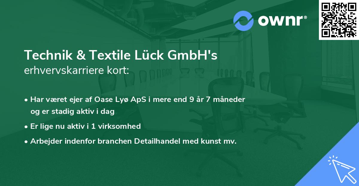 Technik & Textile Lück GmbH's erhvervskarriere kort
