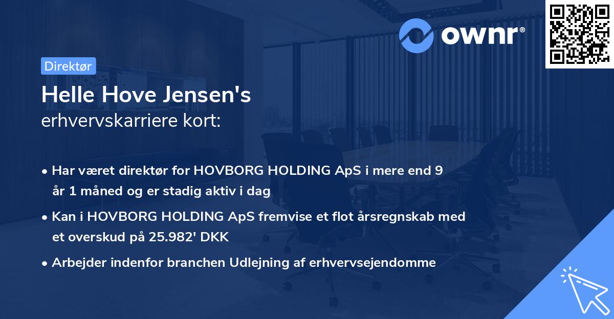 Helle Hove Jensen's erhvervskarriere kort