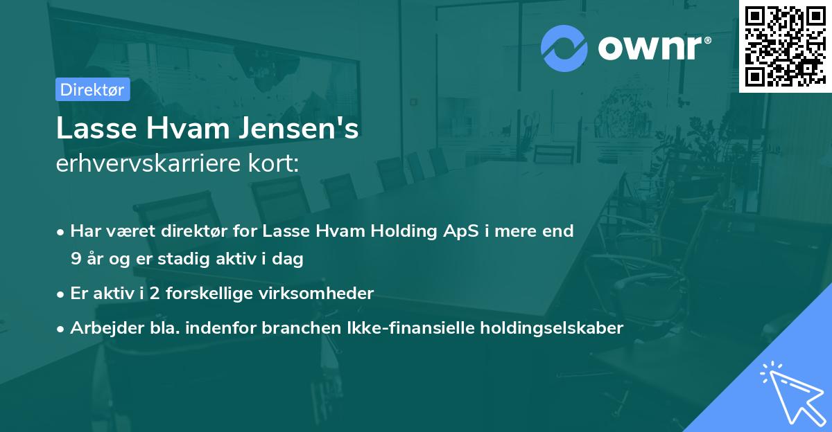 Lasse Hvam Jensen's erhvervskarriere kort