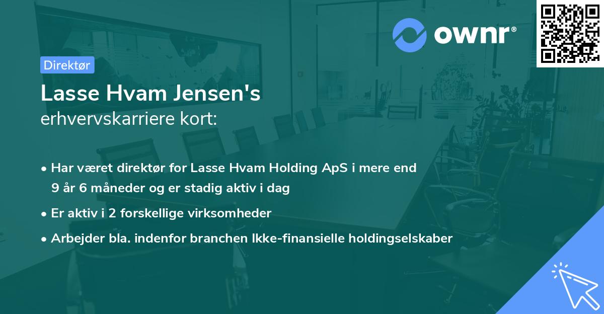 Lasse Hvam Jensen's erhvervskarriere kort