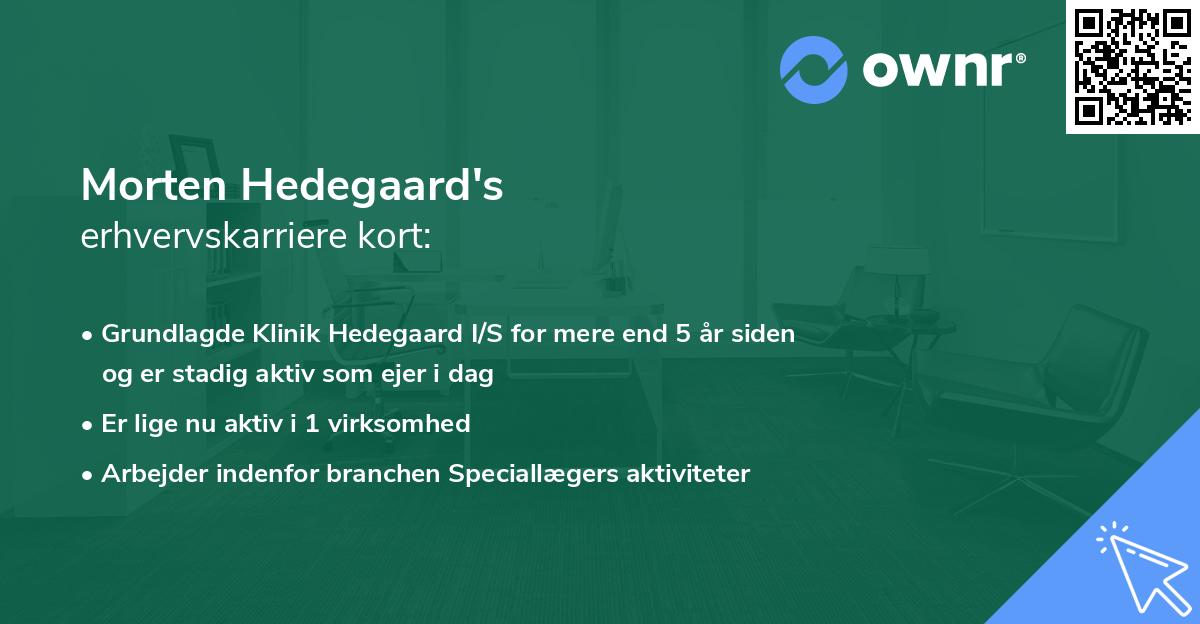 Morten Hedegaard's erhvervskarriere kort