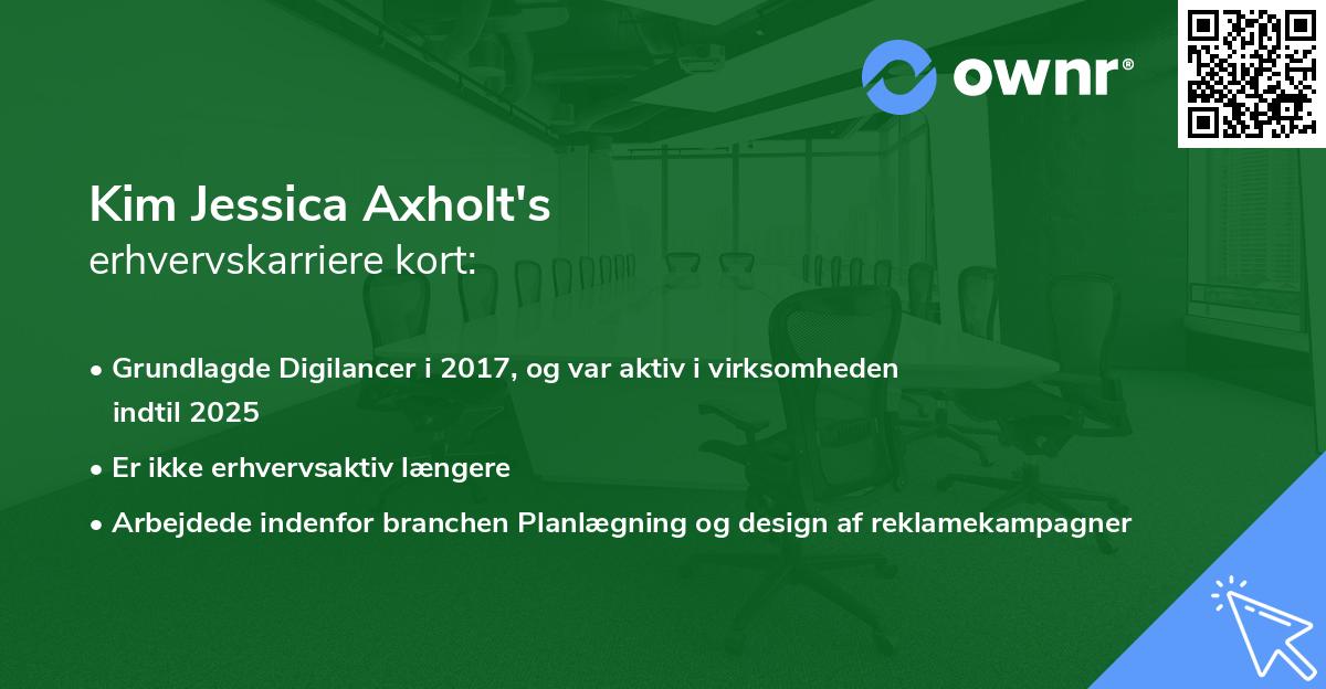Kim Jessica Axholt's erhvervskarriere kort