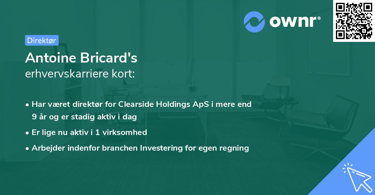 Antoine Bricard's erhvervskarriere kort