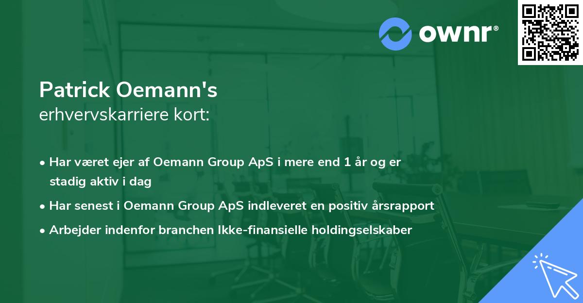 Patrick Oemann's erhvervskarriere kort