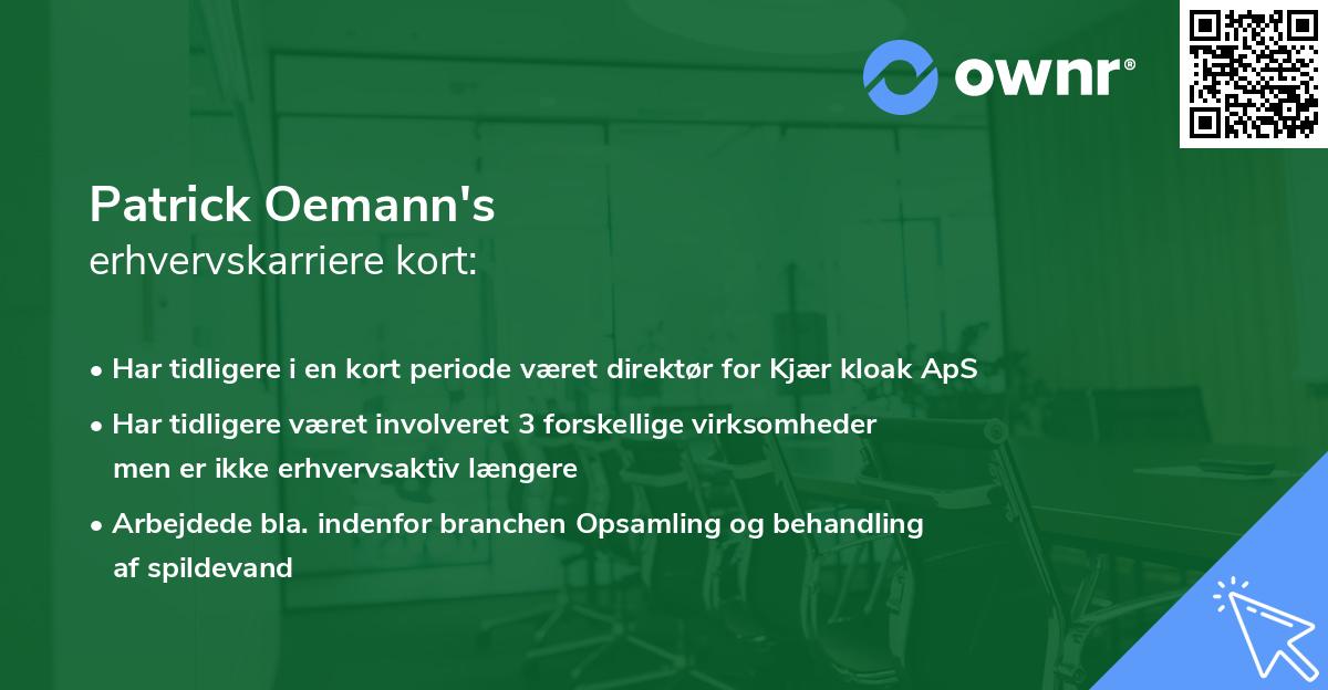 Patrick Oemann's erhvervskarriere kort