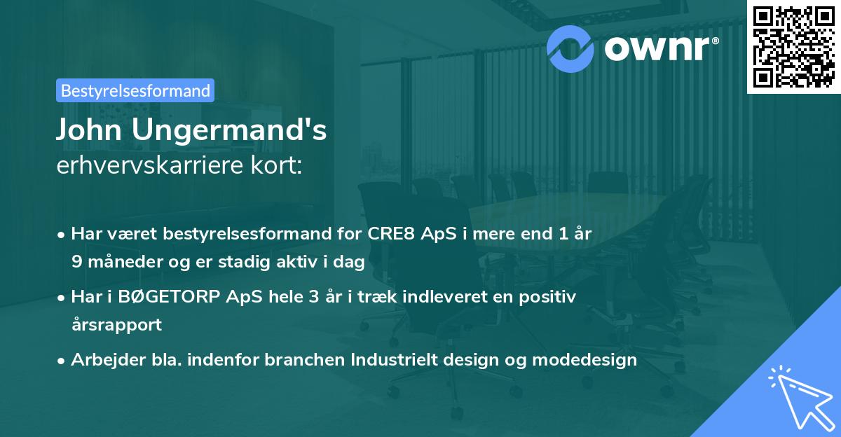 John Ungermand's erhvervskarriere kort