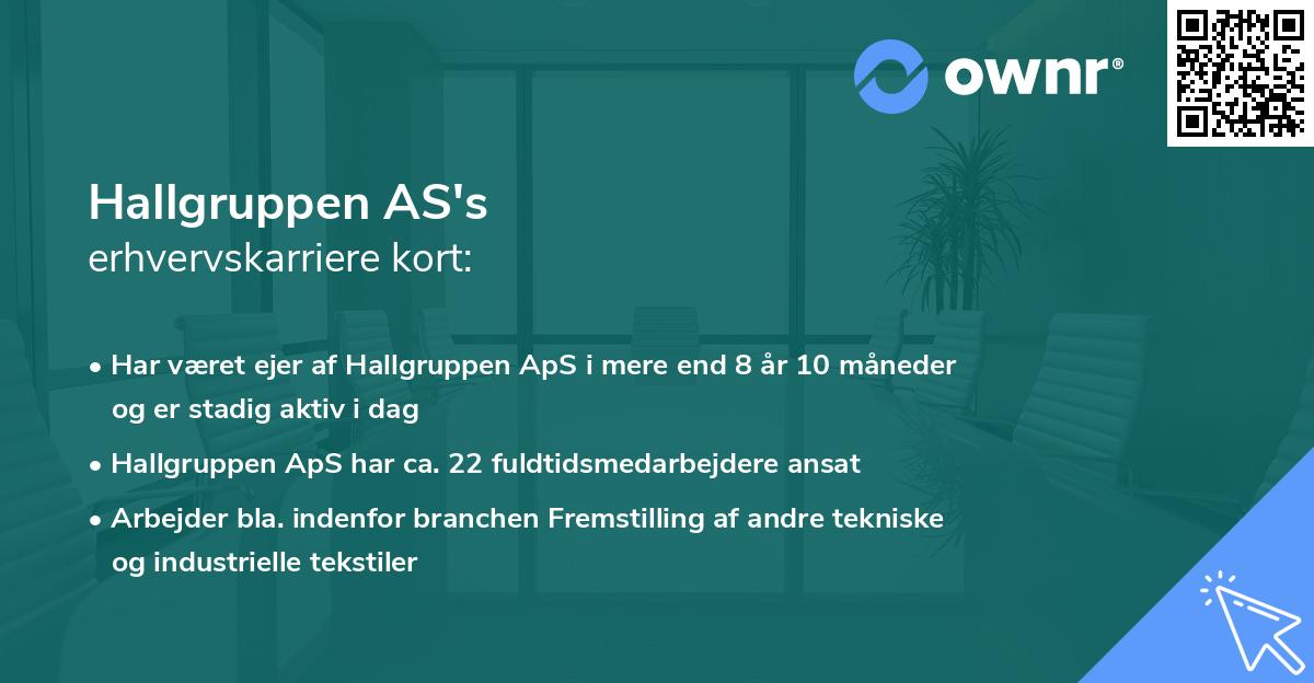 Hallgruppen AS's erhvervskarriere kort