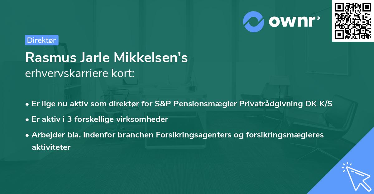 Rasmus Jarle Mikkelsen's erhvervskarriere kort