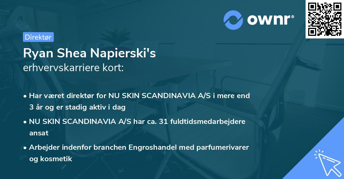 Ryan Shea Napierski's erhvervskarriere kort