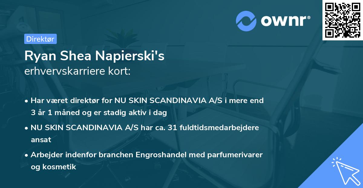 Ryan Shea Napierski's erhvervskarriere kort