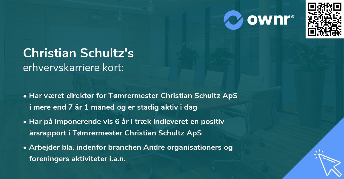 Christian Schultz's erhvervskarriere kort