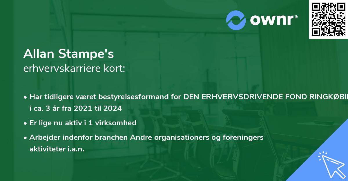 Allan Stampe's erhvervskarriere kort