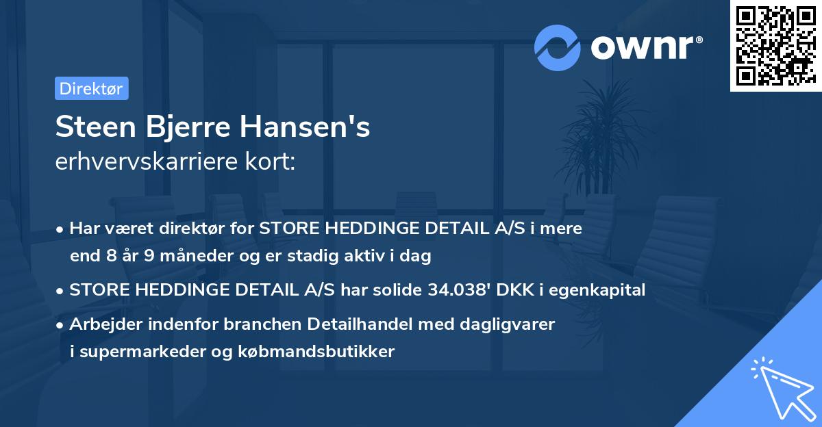 Steen Bjerre Hansen's erhvervskarriere kort