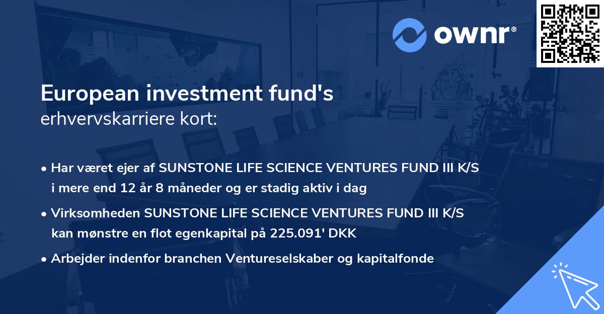 European investment fund's erhvervskarriere kort