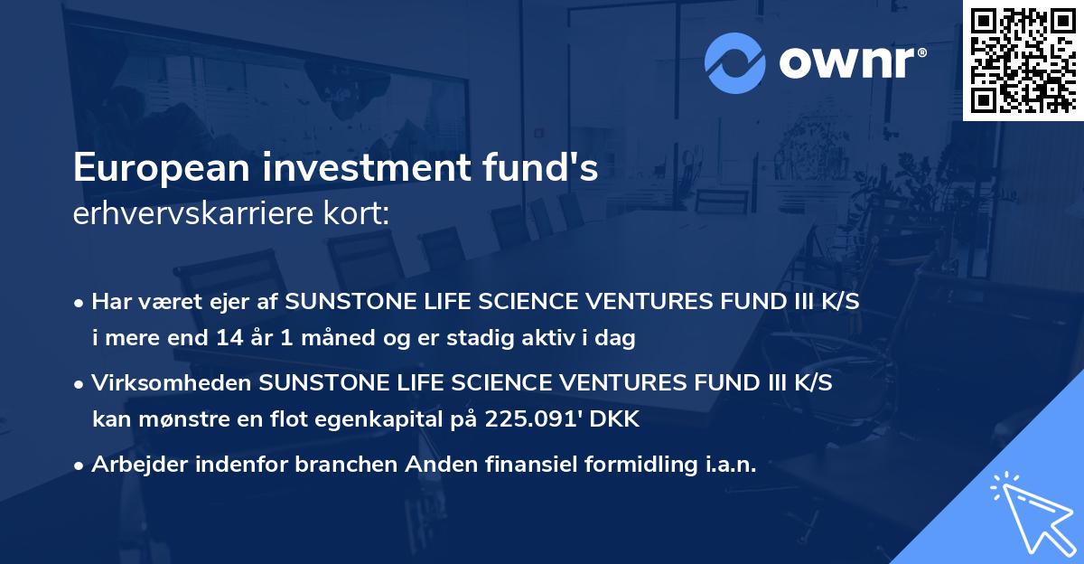 European investment fund's erhvervskarriere kort
