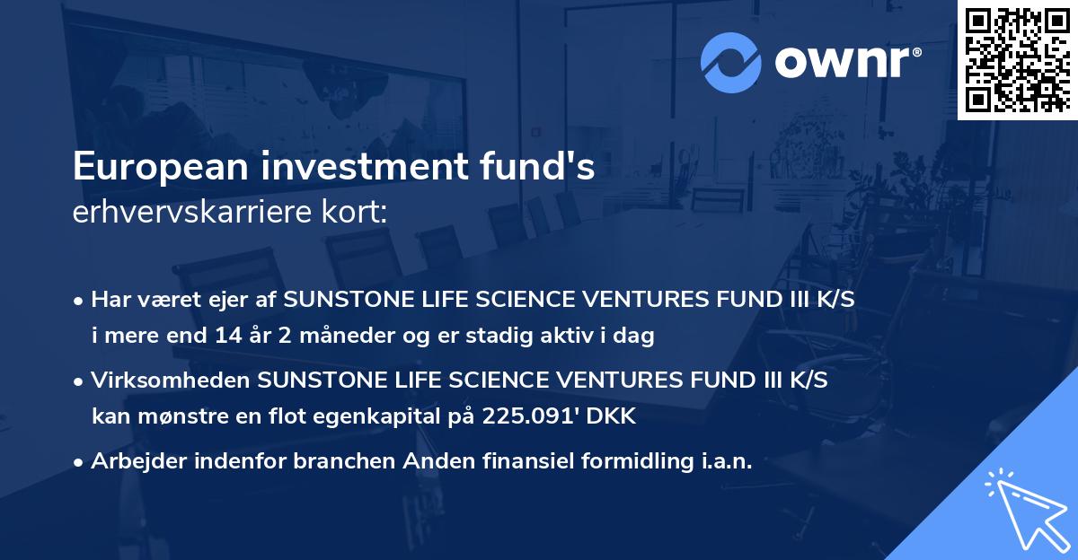 European investment fund's erhvervskarriere kort