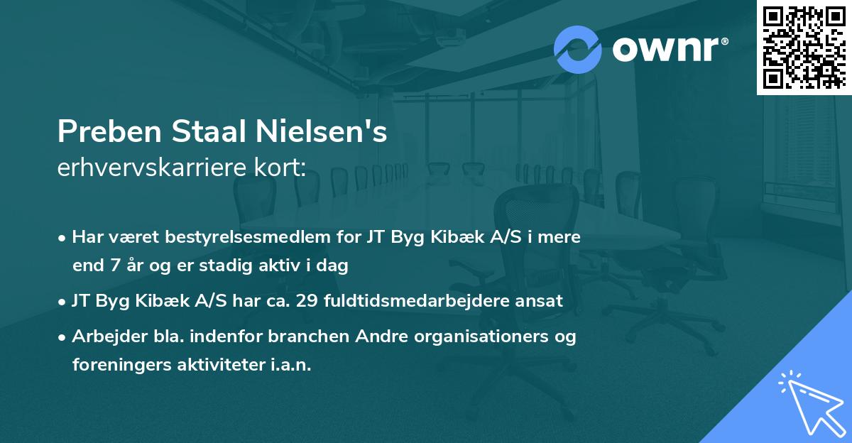 Preben Staal Nielsen's erhvervskarriere kort