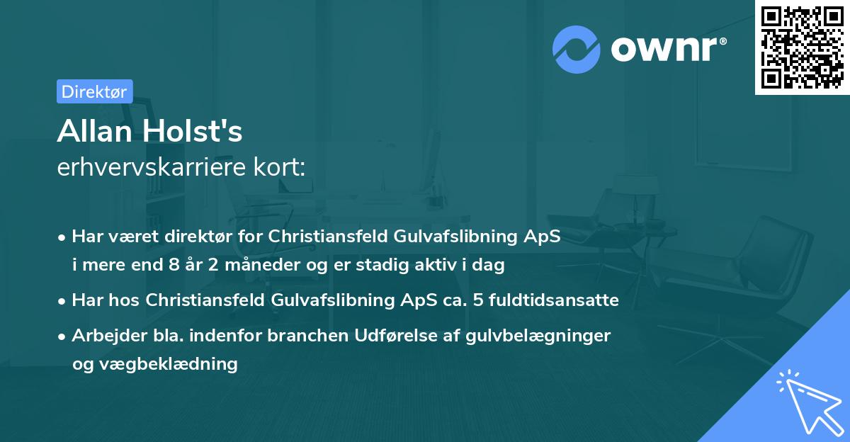 Allan Holst's erhvervskarriere kort