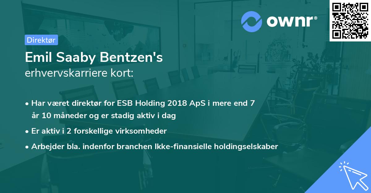 Emil Saaby Bentzen's erhvervskarriere kort