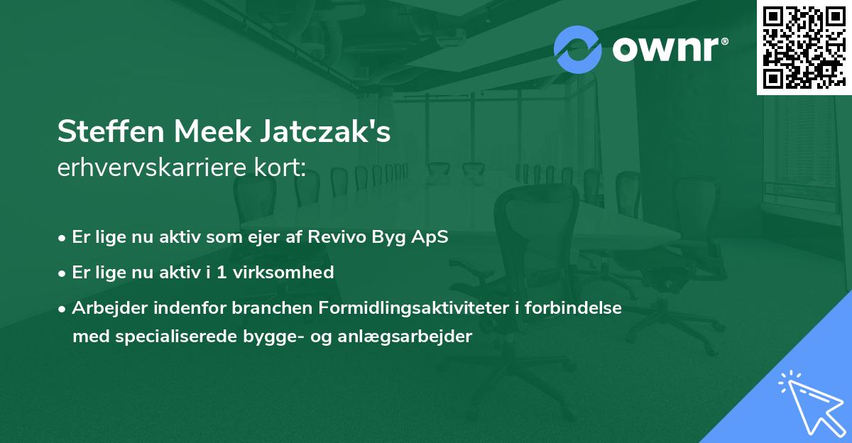 Steffen Meek Jatczak's erhvervskarriere kort