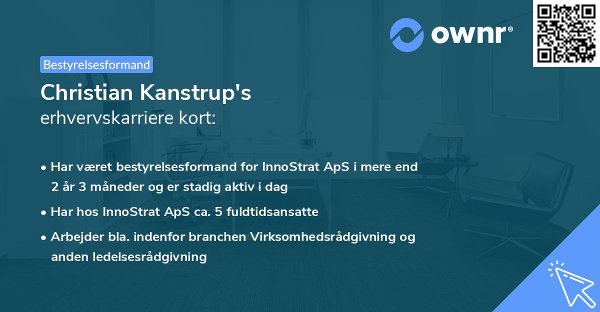 Christian Kanstrup's erhvervskarriere kort
