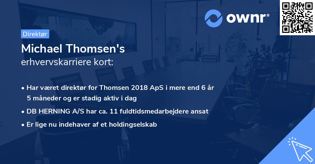 Michael Thomsen's erhvervskarriere kort