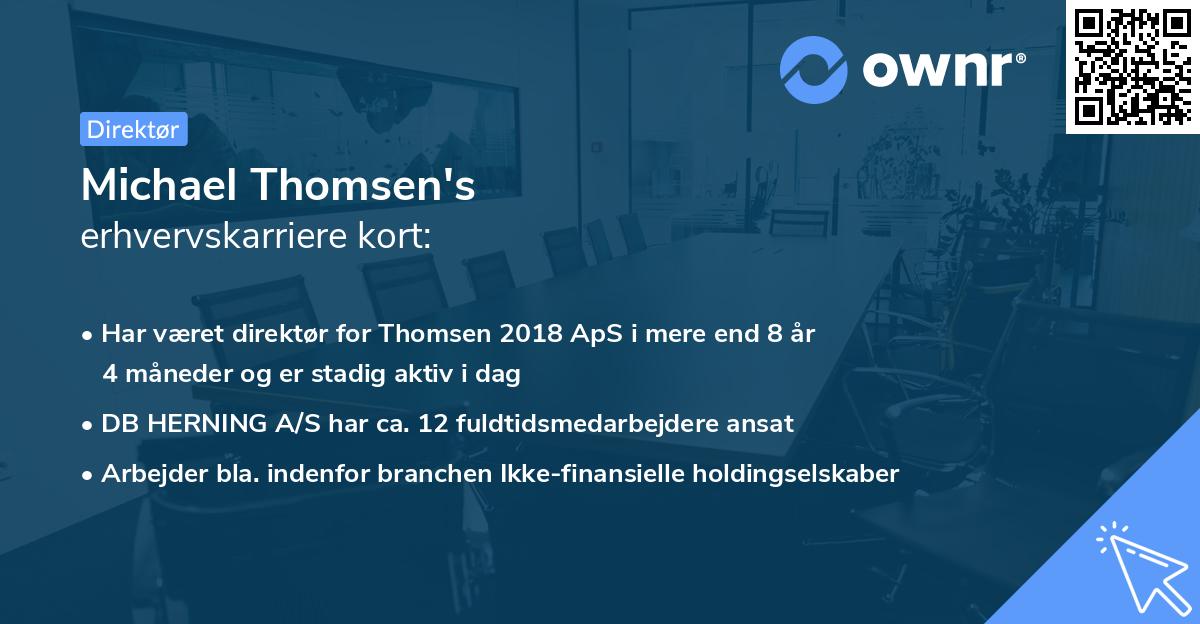 Michael Thomsen's erhvervskarriere kort