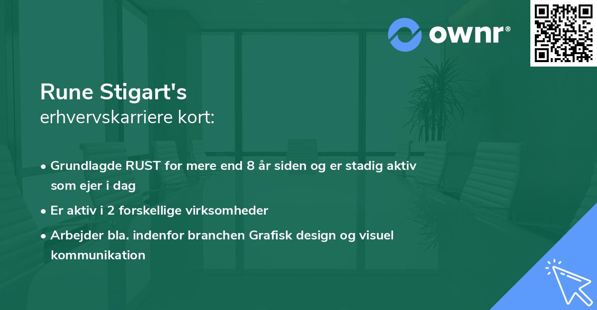 Rune Stigart's erhvervskarriere kort