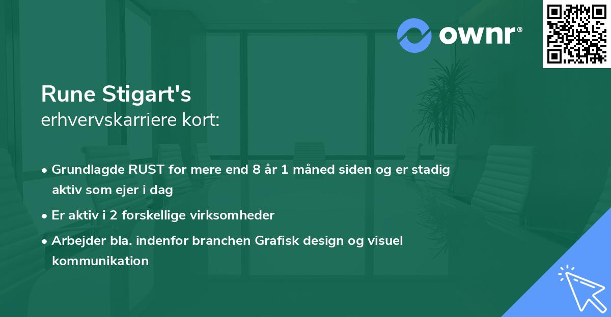 Rune Stigart's erhvervskarriere kort
