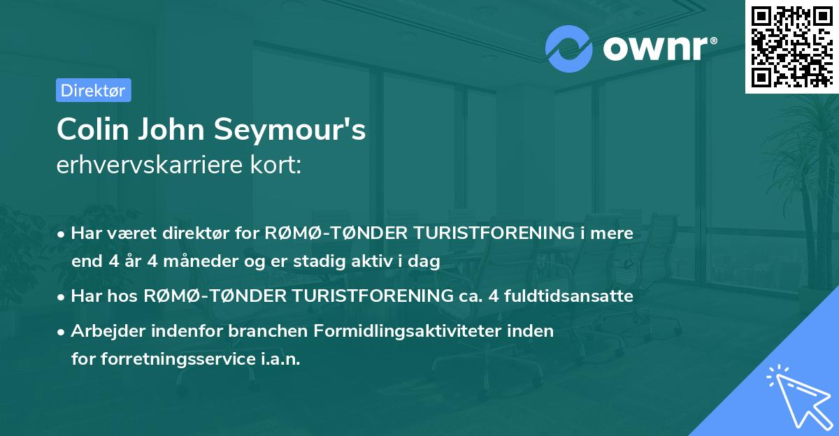 Colin John Seymour's erhvervskarriere kort