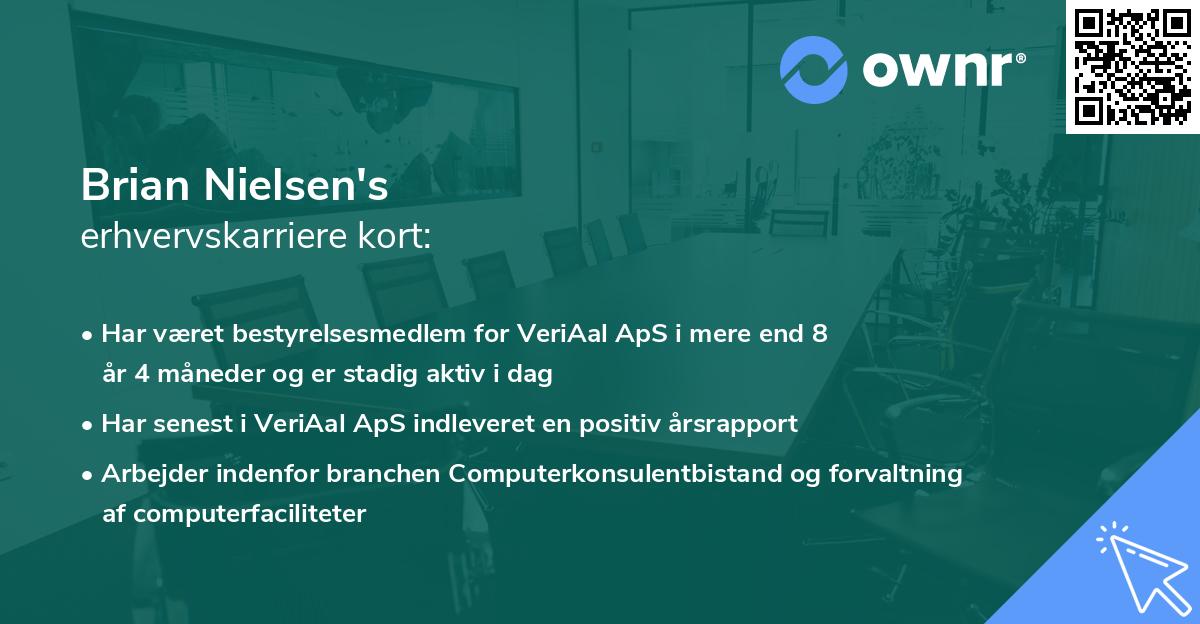 Brian Nielsen's erhvervskarriere kort