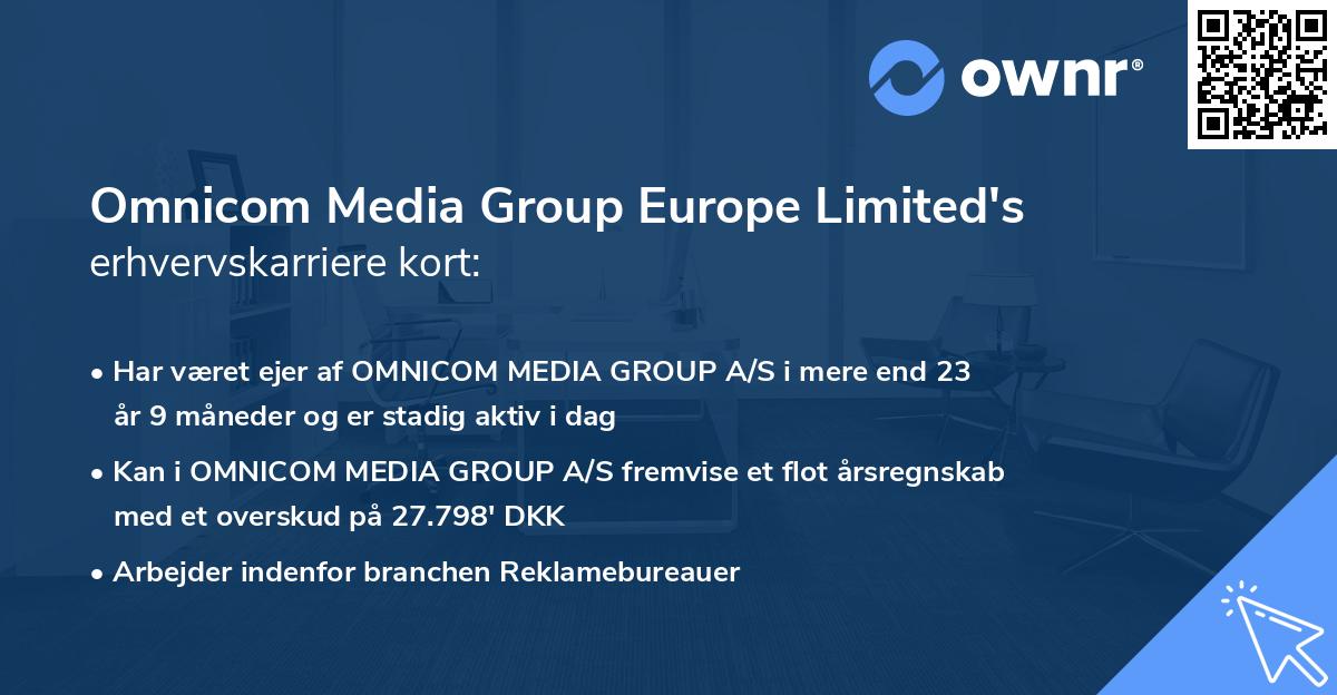 Omnicom Media Group Europe Limited's erhvervskarriere kort