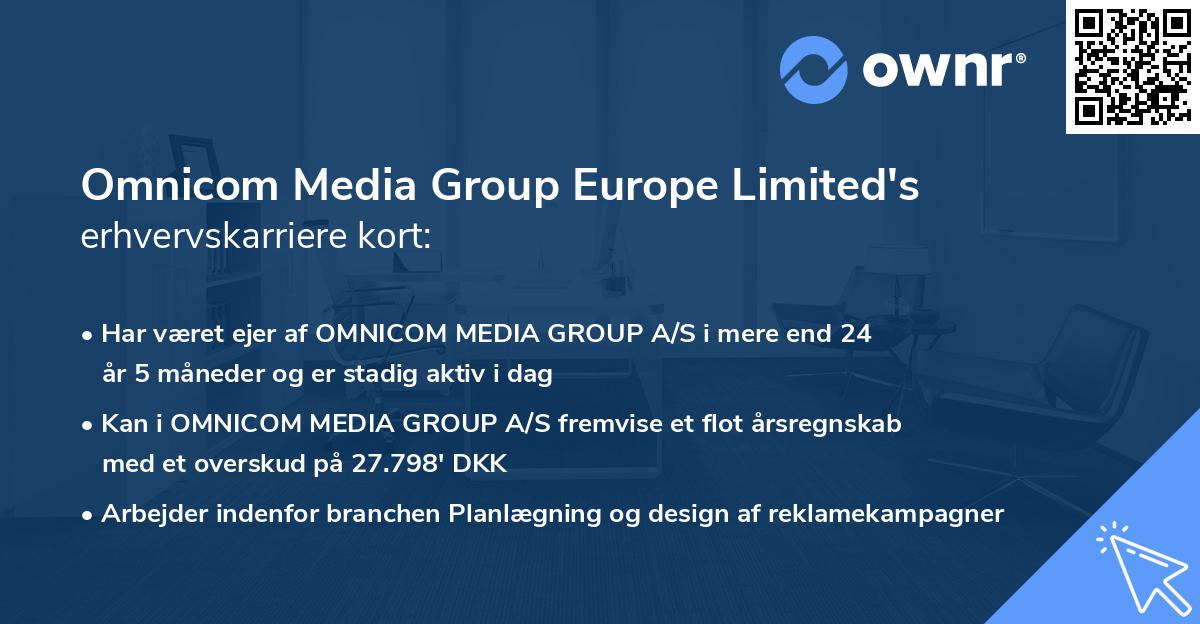 Omnicom Media Group Europe Limited's erhvervskarriere kort