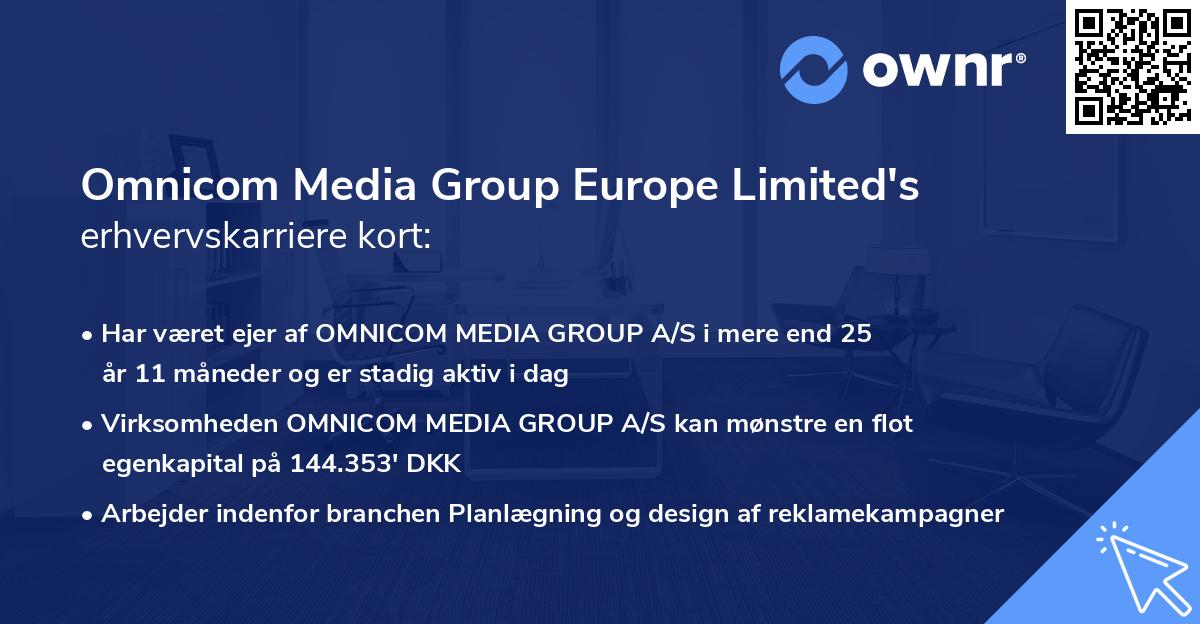 Omnicom Media Group Europe Limited's erhvervskarriere kort