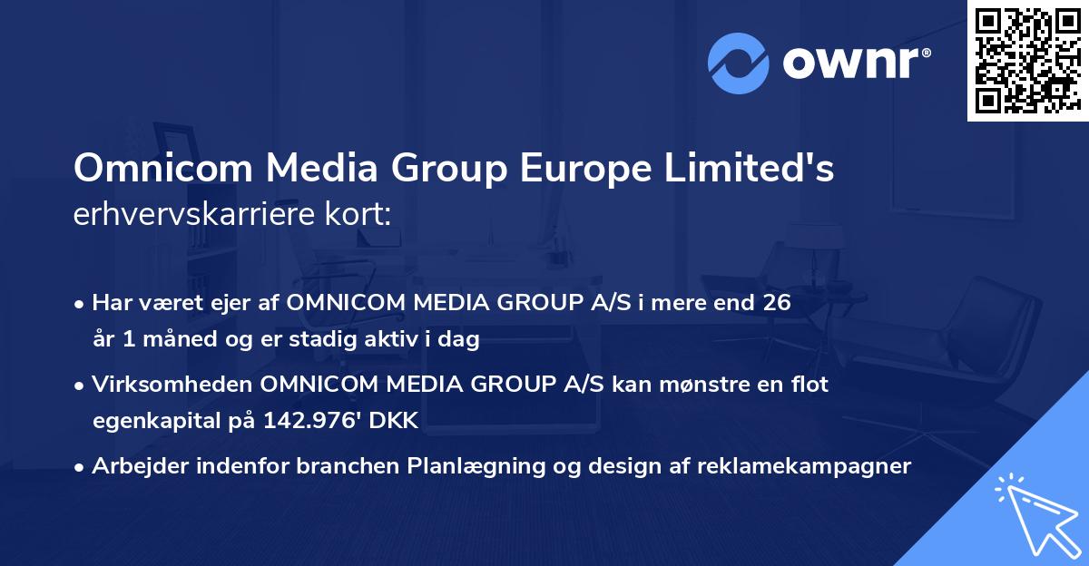 Omnicom Media Group Europe Limited's erhvervskarriere kort